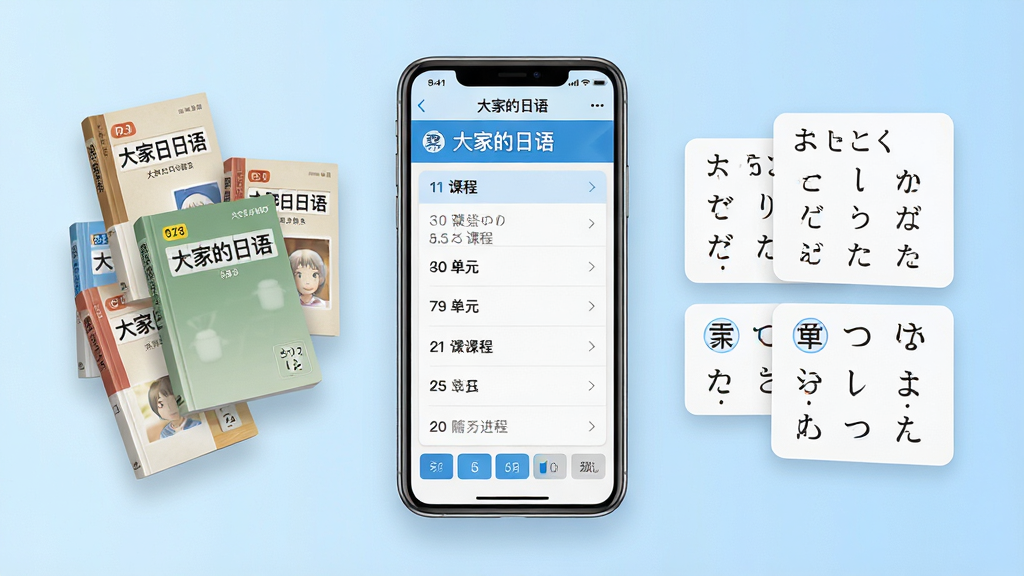 һ��չʾ��ҵ�����APP�̲�ͬ�����ܵ�AI��ͼ����������Ϊһ���ֻ������ڻ������룬�ֻ���Ļ��ʾ����ҵ�����γ�Ŀ¼���棬���Ư���ż������������̲���Ӱ���Ҳ���ʾ���ʿ�Ƭ�ͼ�����עϸ�ڣ����岼�����ҶԳƣ�����ִ������Ƽ��У�����Ϊǳ��ɫ���䣬ϸ�ڰ����γ̱�š���Ԫ���⡢�������ȣ����ʸ��壬�ɾ����࣬�޶���Ԫ��