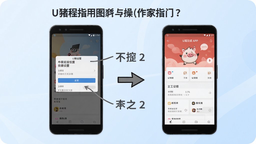 һ��չʾU������APP�ڰ�׿�ֻ������еĲ���ָ��ͼ���������ֻ���Ļ��ʾȨ�����ý�������������沢�У��м�ͷ��ע�������衣����Ϊ����ǳ��ɫ���䣬���Ϊ�̳�˵��ͼ���������������ʸɾ����޶���Ԫ�ء�