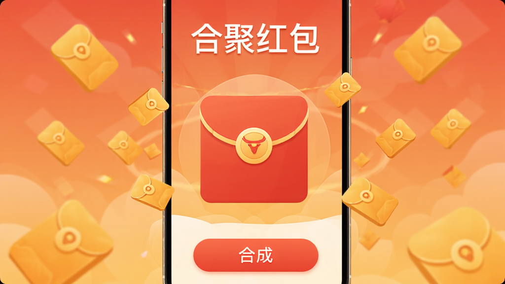 һ����Ϊ�Ͼۺ�����ֻ�Ӧ�������棬�����������һ����ɫ����ͼ�꣬��Χ���ƶ��С��ɫ���Ư��������Ϊůɫ�����䣬������ʾ�Ͼۺ�����֣��ײ�չʾ�ϳɰ�ť��������ϲ����ã���ƽ����ƣ����������ɾ����޶���Ԫ��