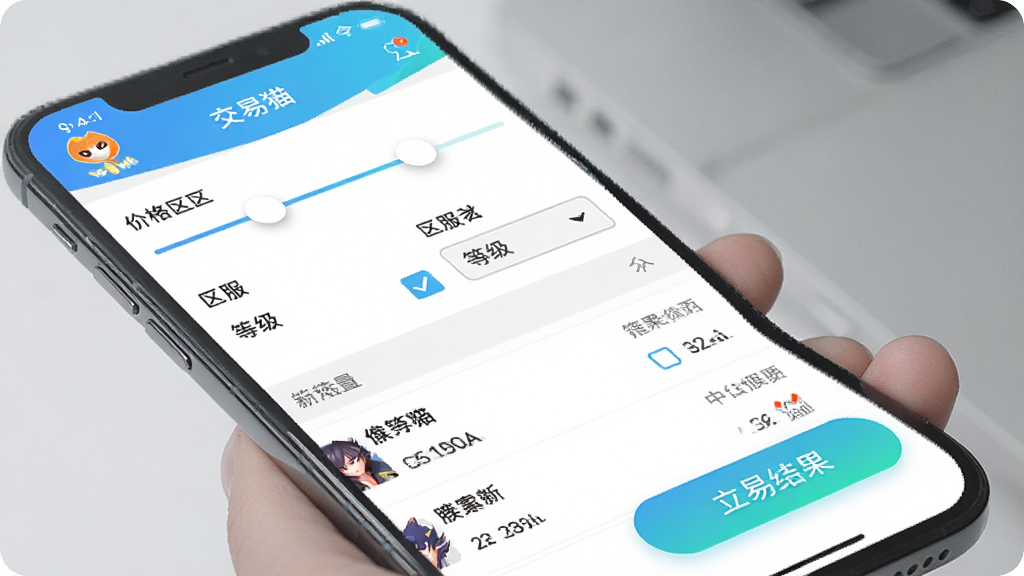 ����èAPP����ɸѡ���ܽ��棬�ֻ���Ļ��ʾ�۸����们�顢���������˵����ȼ���ѡ���ɸѡ�ؼ����·�ʵʱˢ��ɸѡ����б���������ɫ���£�������ť��Ŀ�����ֺ��������ʸ��壬�ɾ��޶���Ԫ��
