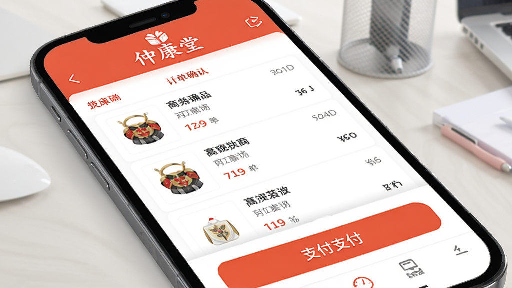 ������һ���ֻ���Ļ��д����ʾ�ٿ���APP�Ķ���ȷ��ҳ�棬����Ʒ�嵥��֧����ť������Ϊ�ֻ���б���ã������Ǽ��İ칫���棬���Ϊ��ƽ��UIչʾ��ϸ���ϰ�ť��ɫ��Ŀ�����������ɶ������ʸ��壬����ɾ����޶���Ԫ�ء�