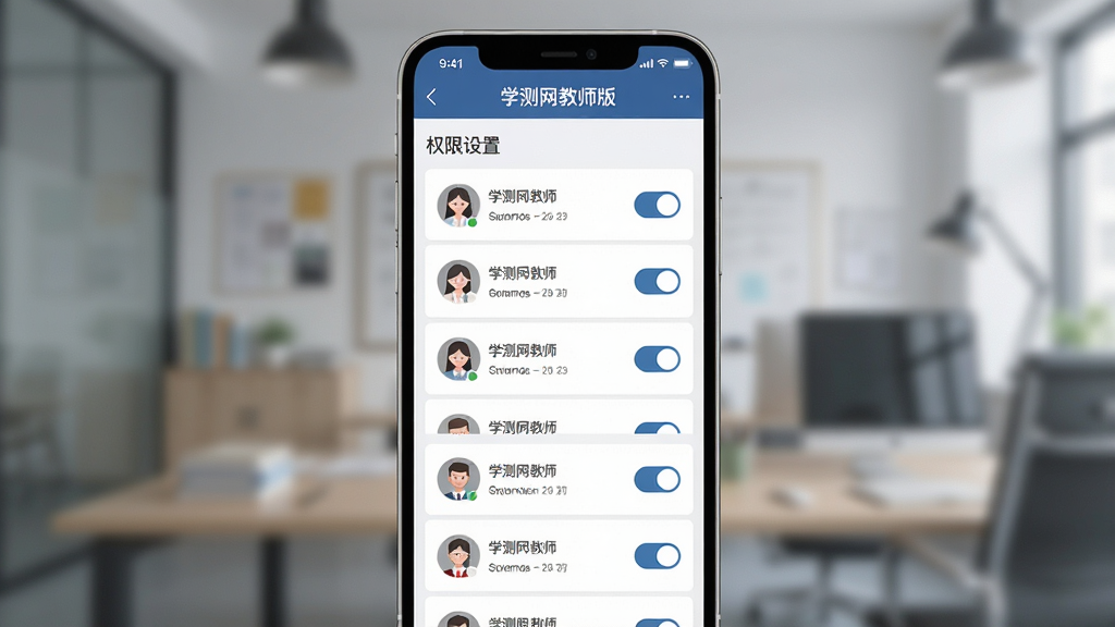 һ��չʾѧ������ʦ���༶���������AI��ͼ������Ϊ�ֻ���Ļ��ʾ�༶�б���Ȩ������ѡ���Ļ�Ϸ��С�ѧ������ʦ�桱���֣�����Ϊ�����б��Ű棬���Ϊ��Լ����磬ϸ�ڰ����༶ͷ��Ϳ��ذ�ť�����ʸɾ����޶���Ԫ�ء�
