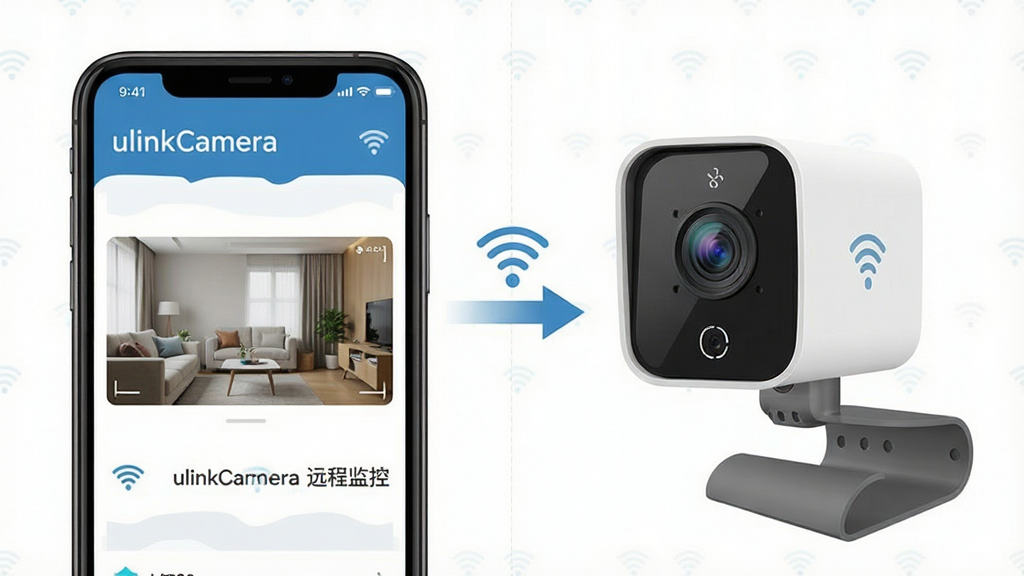 һ��չʾulinkCameraԶ�̼�ع��ܵ�ͼƬ������Ϊ�ֻ�������ͷ�豸����ʾ�⣬���ֲ������ҷ�����ͼ���Ű����Ϊ�ֻ������Ҳ�Ϊ����ͷ�����Ϊ����ƽ����ϸ�ڰ���WiFi�ź�ͼ�ꡢʵʱ���洫���ͷ�����������ɾ���������������ʾ