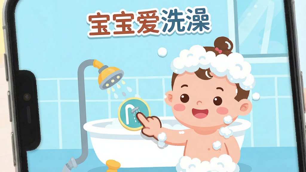 һ�ſ�ͨ�����ֻ���Ļ��ͼ��չʾ������ϴ�������ڵĻ������棬������һ���ɰ��Ŀ�ͨ��ɫվ��ԡ���ԣ���ָ�������Ļ�ϵĻ���ͼ�꣬��ɫ���ϸ����Ű�ɫ����ĭ����Ļ�Ϸ���ʾ