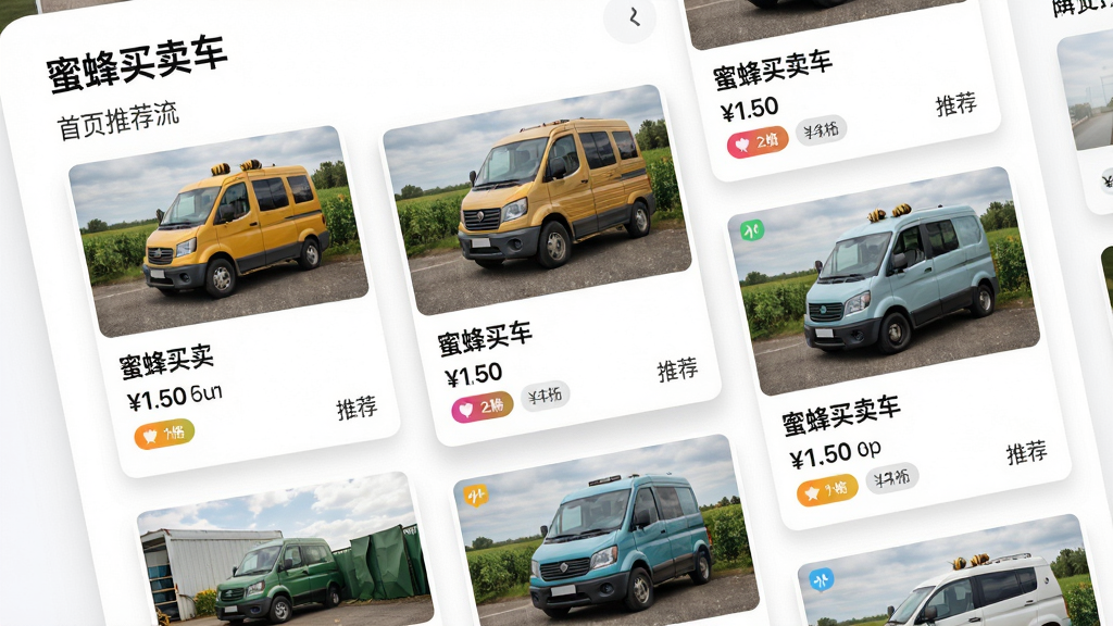 ��������Ϊ���۷�����������ҳ�Ƽ������棬��Ļ����ʾ���ų�����Ƭ��ÿ�ſ�Ƭ��������ͼƬ�����ơ��۸���Ƽ���ǩ������Ϊ��ɫ�����ֲ����ٲ�����ʽ����Ƭ�������¡����Ϊ�ִ������Ƽ������ϸ�����Ƽ���ǩ�в�ɫСͼ�꣬��Ƭ����΢ͶӰ�����ʸ��壬����ɾ����޶���Ԫ�ء�