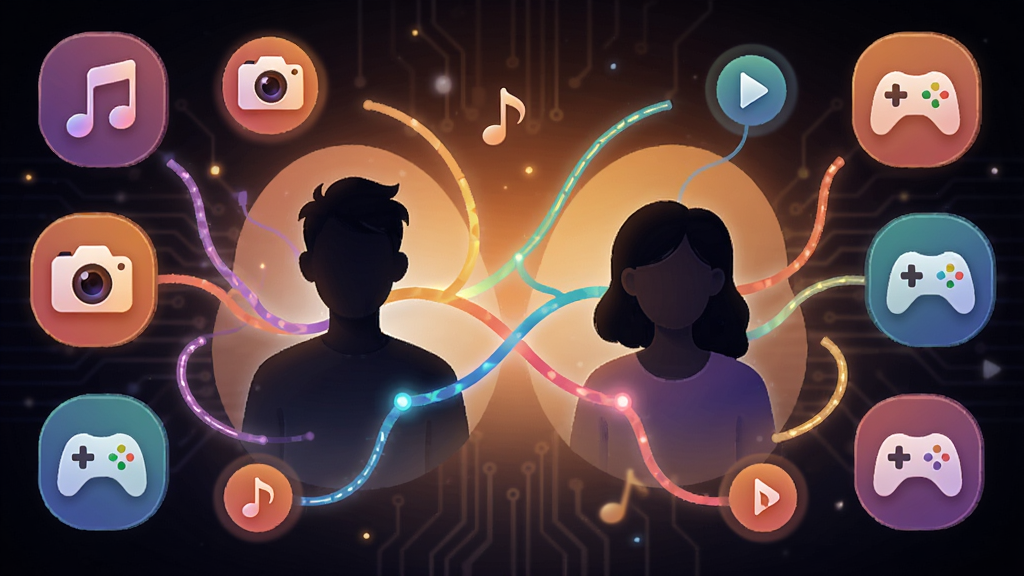 һ��ʱ��APP��Ȥƥ�书�ܵ��Ӿ�ͼ���������������������Ӱͨ����ɫ�������ӣ���Χ�������֡��������Ϸ�ֱ���ͼ�꣬���ֶԳƣ����Ƽ�������ů�н�ϣ�ϸ�ڷḻ�����ʸ��壬�ɾ��޶���Ԫ��