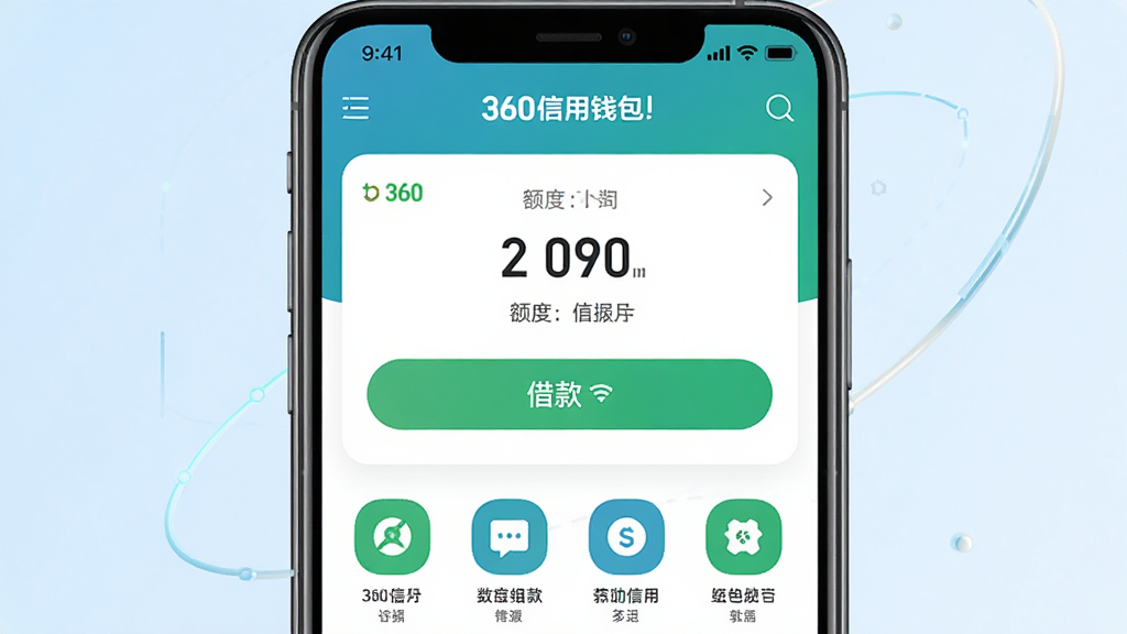 һ��չʾ360����Ǯ���ֻ�Ӧ�ý����ͼƬ��������һ�������ֻ�����Ļ����ʾ��360����Ǯ������ҳ���棬�������չʾ����ť�͹���ͼ�꣬���־��У�����Ϊ����ǳ��ɫ���䣬���Ϊ�ִ��Ƽ��У�ϸ�ڰ���������UIԪ�غ�Ʒ�Ʊ�ʶ�����ʸ��壬�ɾ����޶���Ԫ��