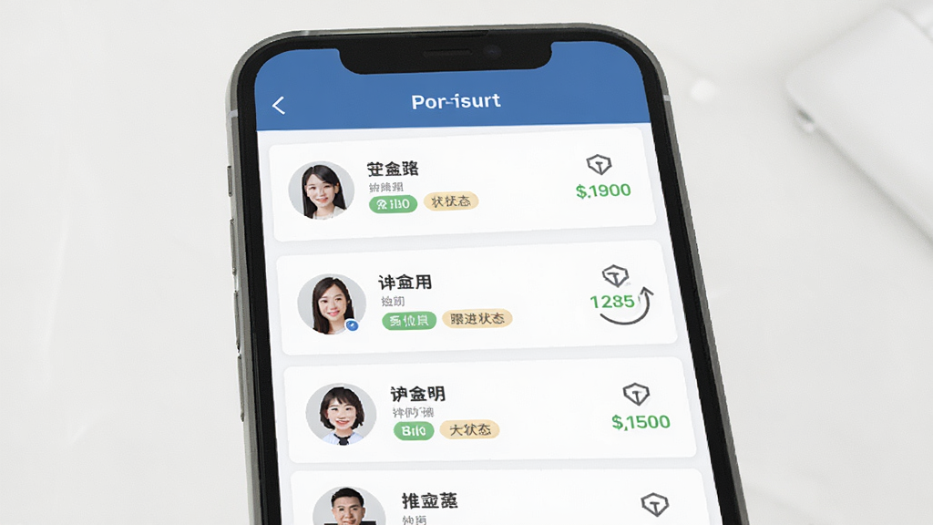 ӯ����չҵ��ͻ���������չʾͼ������Ϊ�ֻ���Ļ�еĿͻ���Ϣ��Ƭ�б�������Ϊ�������У��Ű����룬���Ϊ��ƽ��������ƣ�ϸ�ڰ����ͻ�ͷ����������ǩ������״̬ͼ�꣬�����������ɾ����޶���Ԫ��