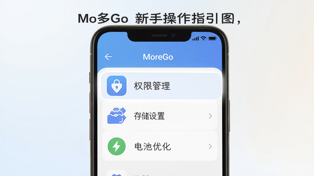 MoreGo ���ֲ���ָ��ͼ������չʾһ���ֻ���Ļ����Ļ����ʾ MoreGo Ӧ�����ý��棬������ע 