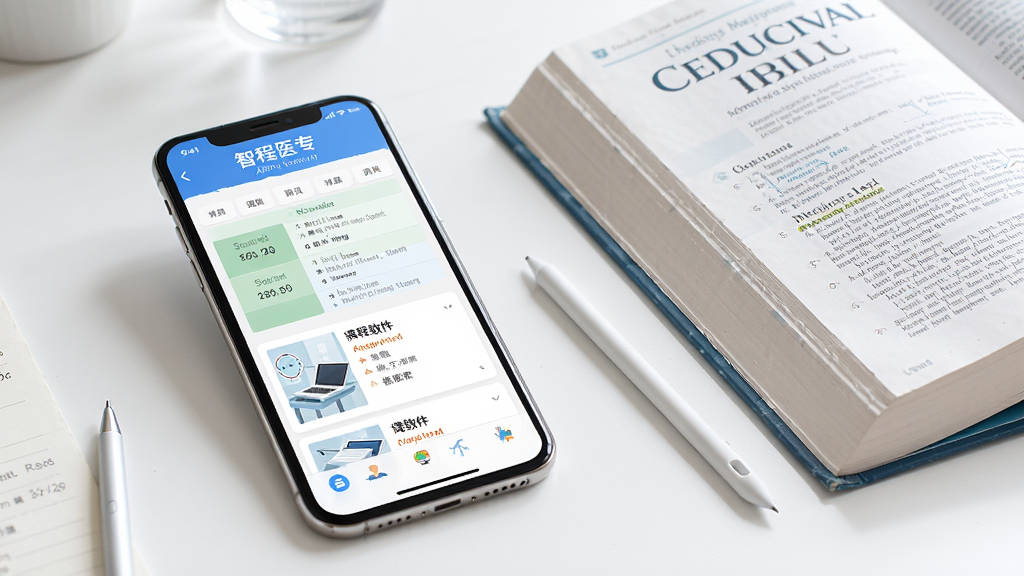 �ǻ�ҽרAPP�γ�ѧϰ���棬����չʾ�ֻ���Ļ�ڳ��ֿγ̱���μ��б�����Ļ�Է���һ��������ҽѧ�̲ĺ�һ֧���رʣ�����Ϊ��ɫ�������棬����������������дʵ��࣬ϸ�ڷḻ������������������Ԫ��
