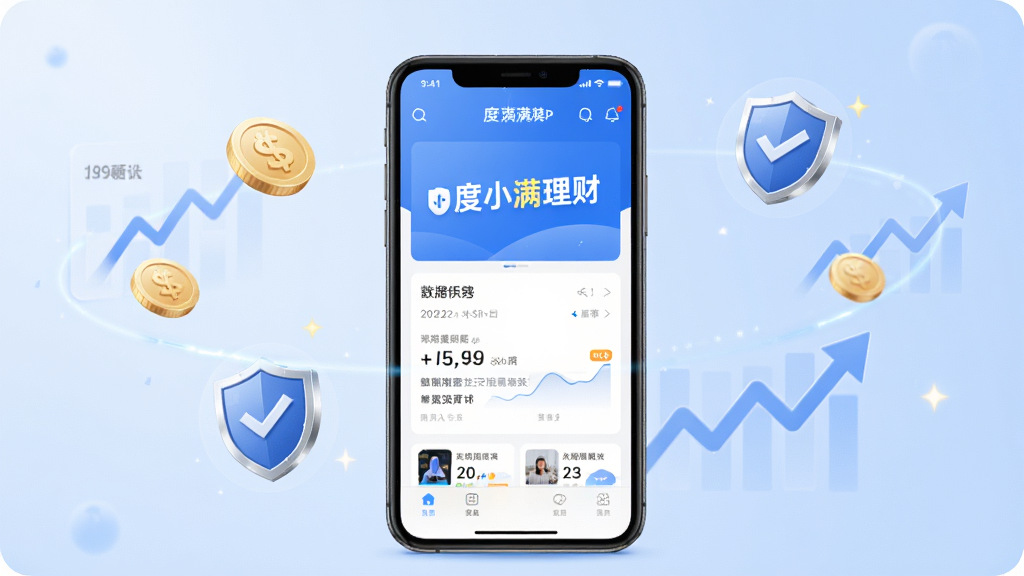 ����������һ�������ֻ�����Ļ����ʾ�Ŷ�С������APP����ҳ���棬��������͵�ǳ��ɫ���䣬��Χ�����Ž�ҡ����ƺ�����������ͼͼ�꣬���ּ�����ˣ�����ִ��Ƽ��У�ϸ�����������ʸ��壬�ɾ����޶���Ԫ��