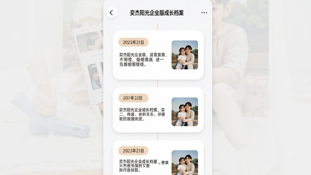 �Ƚ�������ҵ��ɳ�����ҳ�棬��������Ϊʱ�������еĳɳ���¼��Ƭ������Ϊ��������б���������Բ�ǿ�Ƭ��ƣ�ϸ�ڰ������ڱ�ǩ��������������Ƭ����ͼ�����������ɾ��޶���Ԫ��