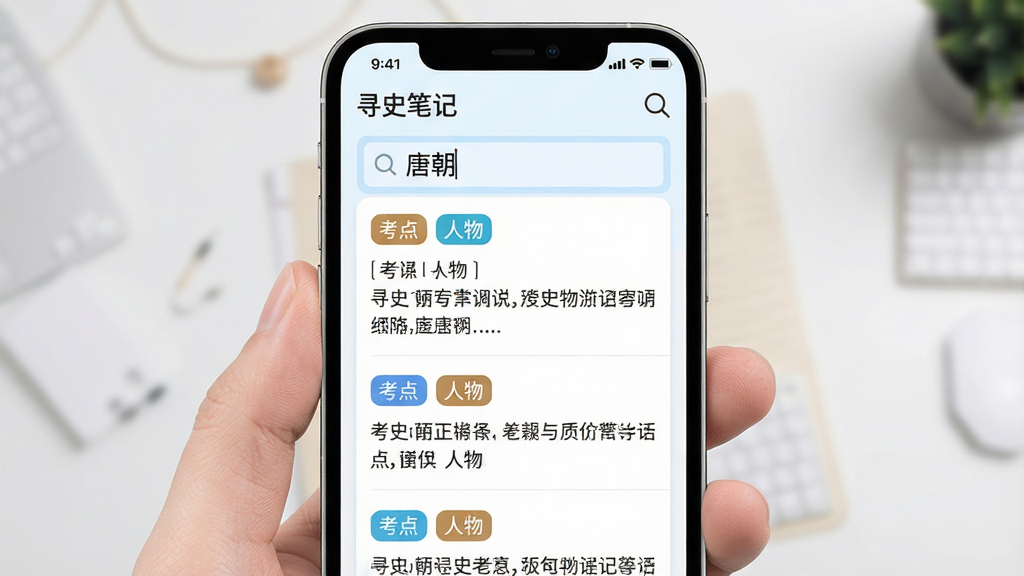 һ��չʾѰʷ�ʼǱ�ǩ�������ܵĽ���ͼƬ������Ϊ�ֻ���Ļ��ʾ�������棬�����������롰�Ƴ����ؼ��ʣ��·���ʾ�������С����㡱������ȱ�ǩ�ıʼ��������������Ϊ�����б������Ϊ�ִ���Լ��ɫ���԰�ɫ��ǳ��Ϊ����ϸ�ڰ�������ͼ�ꡢ��ǩɫ�顢�ʼ�ժҪ���֣������������ɾ����޶���Ԫ��