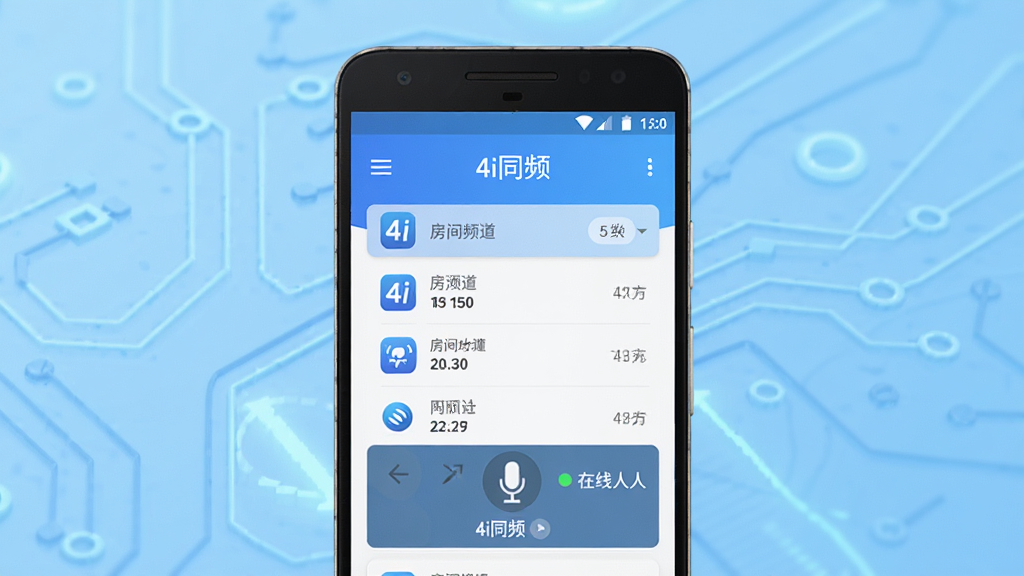 ����Ϊһ����׿�ֻ���Ļչʾ4iͬƵӦ�������棬����Ϊ�ֻ����аڷţ�����Ϊǳ��ɫ����Ƽ��磬�Ű��࣬���Ϊ��ƽ��UIչʾ��ϸ�ڰ�������Ƶ���б�����˷�ͼ�ꡢ����������ʶ�����������֡�4iͬƵ�������ɼ������ʸ��壬�ɾ����޶���Ԫ��