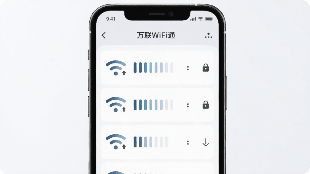 һ��չʾ����WiFiͨ�����ȵ㷢�ֹ��ܵ�ͼƬ������Ϊ�ֻ�������ʾ���WiFi�źŰ�ǿ�����У������������Ű����룬���Ϊ��ˬ��Լ�ĿƼ����ϸ�ڰ����źŸ�ͼ�ꡢ���ΰ�ȫ��ʶ�������ͷ�������������ɾ����޶���Ԫ��