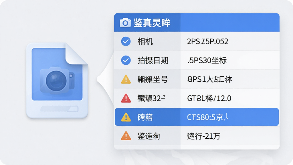 ����������һ����Ƭ�ļ�ͼ���Ա�չ������Ϣ�б����б��а�������ͺš��������ڡ�GPS������ֶΣ�����Ϊ���ҽṹ��������ļ�ͼ�꣬�Ҳ�����Ϣ�����Ű��������ͷ�С�������������ʶ�����Ϊ�������磬ǳ�ҵ�ɫ����ɫǿ��ɫ��ϸ�ڰ����Թ�ͼ�ꡢ��������ͼ�ꡢ���ݸ����������ʸ��壬����ɾ����޶���Ԫ��