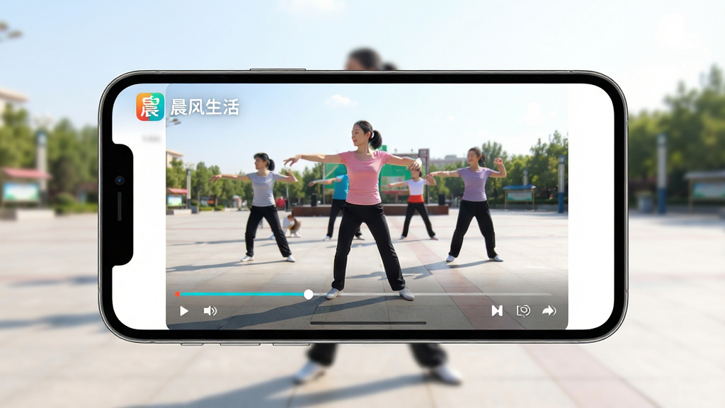 һ��չʾ��������APP�й㳡����Ƶ���Ž���ĳ���ͼ����������Ϊ�ֻ�������ʾ����Ļ�в����Ź㳡���ѧ��Ƶ��������������������ʾ��������Ƶ�·��н������Ϳ��ư�ť���������Ͻ���ʾ���������Ӧ�ñ�ʶ������Ϊ�����Ļ���㳡������������дʵ�������Ű��࣬���ʸɾ��޶���Ԫ�ء�