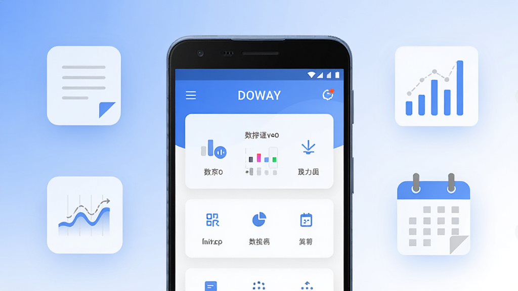 ����Ϊһ����׿�ֻ���ĻչʾDOWAYӦ�������棬����Ϊ�ֻ����з��ã���Χ���Ʊʼ�ͼ�ꡢ����ͼ����������ǩ��Ԫ�أ��Ű�������·ֲ�ṹ�����Ϊ�ִ���ƽ���Ƽ��磬ϸ�ڰ�����͵����׽��䱳�����ɾ��Ŀ�Ƭʽ���桢��Լ��ͼ�����������ʸ��壬�ɾ����޶���Ԫ��