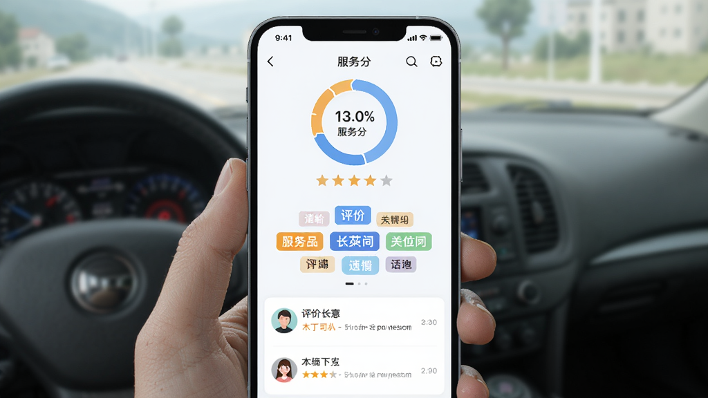 ľ��˾��APP��������ҳ�棬����Ϊ�ֻ���Ļ������Ϊ��������ֻ���ͼ���в����۱�ǩ�ơ��ײ������б������Ϊ����ǳɫ�ƶ���UI��ϸ�ڰ����Ǽ�ͼ�ꡢ���۹ؼ��ʱ�ǩ���˿�ͷ�����������֣���������������ɾ����޶���Ԫ��