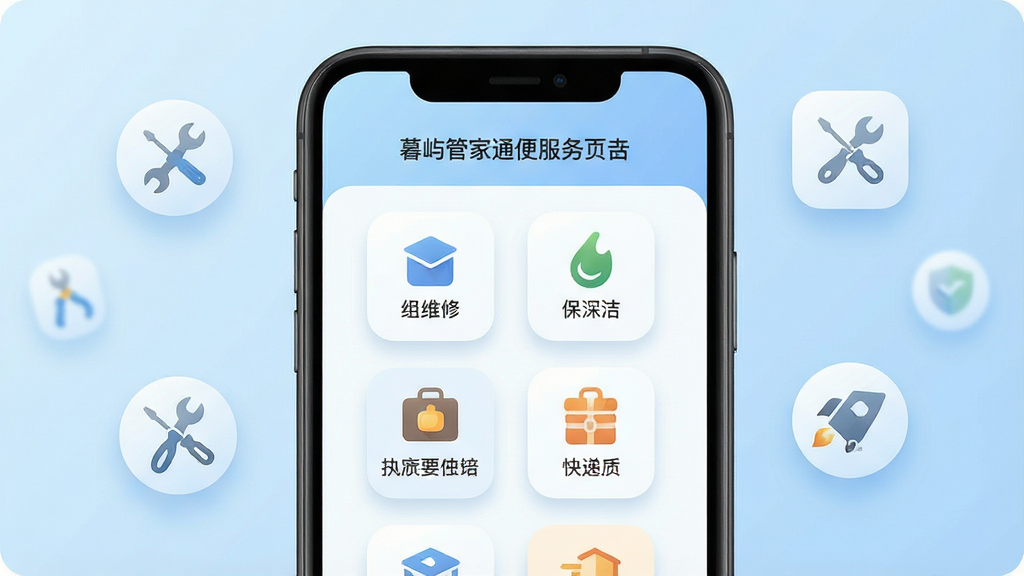 һ��չʾĺ��ܼ�ͨ�������ҳ��ĳ���ͼ����������Ϊ�ֻ���Ļ��д����Ļ����ʾά�ޡ����ࡢ��ݵ�ͼ����ɵķ������񣬱���Ϊǳ��ɫ������Ư���Ĺ���ͼ�꣬���Ϊ��ˬUIչʾ�磬ϸ�ڰ���ͼ��Բ�������ͶӰ�����ʸ��壬����ƽ�⣬�ɾ����޶���Ԫ��