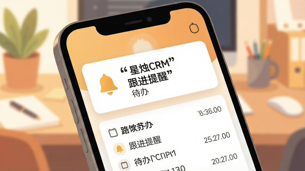 һ�ű�������CRM���ܸ������ѹ��ܵ�AI��ͼ����������Ϊһ���ֻ���Ļ��д����Ļ�ϵ�����������ͼ��ĸ�������֪ͨ��Ƭ����Ƭ�·���ʾ�����б���ʱ���ǣ��ֻ�����Ϊ�黯�İ칫���棬������Ϊ��ů�����ı�ƽ�廭����ͼ�۽��ֻ���Ļ��ϸ������������������ʹ�����ű�ע������CRM�����������ѡ������족�����ʸɾ����޶���Ԫ��