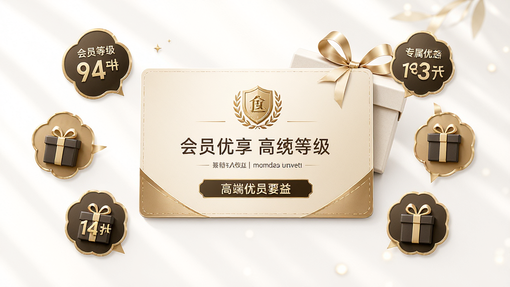 ����Ϊ��Ա��Ƭ�����Ԫ����ϣ�����Ϊ��Ƭ���У���Χ�����ۿ۱�ǩ����Ʒͼ�ꣻ�Ű�Գƣ�ͻ����ԱȨ�棻���Ϊ�߶������磻ϸ�ڰ�����Ա�ȼ���ʶ��ר���Ż����������ʸ��壬�ɾ����޶���Ԫ�ء�