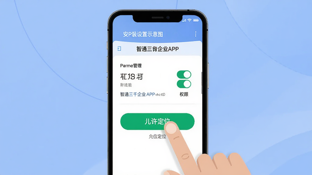 ��ͨ��ǧ��ҵAPP��װ����ʾ��ͼ���������ֻ���Ļ��ʾȨ�޹���ҳ�棬��ָ���ڵ��������λ��ť�����ּ�����ˣ�����ƽ���̷̳磬ϸ�ڰ���Ȩ�޿��غ���ʾ���֣����������ɾ��޶���Ԫ��