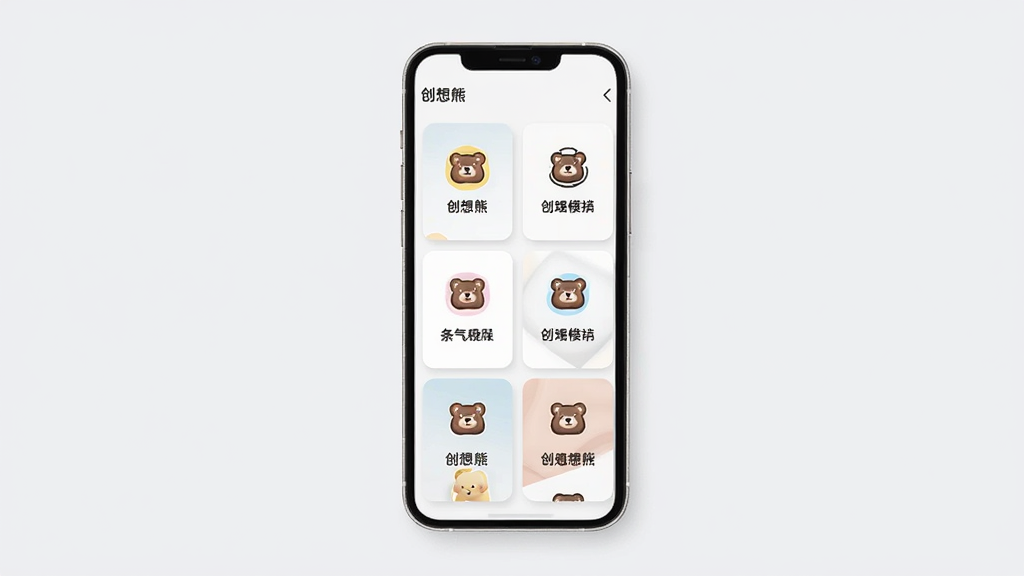 �����ܶೡ��ģ��ѡ����棬��������չʾ�ֻ���Ļ����Ļ�ڳ��ֶ��ģ�忨Ƭ��������ʽ���У�ÿ�ſ�Ƭ����ͼ������ֱ�ǩ������Ϊ����ɫ�����������¼�Լ���Ű���������ϸ����ͻ����Ƭ��Բ������ӰЧ�������������ɾ����޶���Ԫ�أ�ͼ�����ֱ�ע