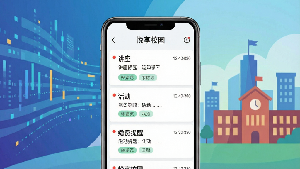 һ��չʾ��Ϣ֪ͨ������ֻ�Ӧ�ò�ͼ������������һ�������ֻ�����Ļ��ʾ������У԰������Ϣ֪ͨ�б�����������������ɷ����ѵ���Ŀ�������ǳ��󻯵���������У԰������Ӱ�����ֲ��ô�ֱ�б�չʾ�����Ϊ����ƽ��UI��Ʒ��ϸ�ڰ���δ����㡢ʱ����������ǩ�������������ɾ����޶���Ԫ��