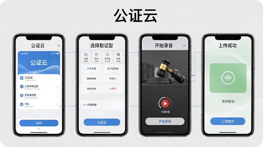 ��֤���ƶ���ȡ֤��������ʾ��ͼ���ֻ���Ļչʾ�Ӵ�APP��ѡ��ȡ֤���͡���ʼ¼�����ϴ��ɹ����ĸ����棬��Ļ�Ϸ��С���֤�ơ����֣�����Ϊǳ��ɫ�����̳�������ϸ�ڸɾ����޶���Ԫ��
