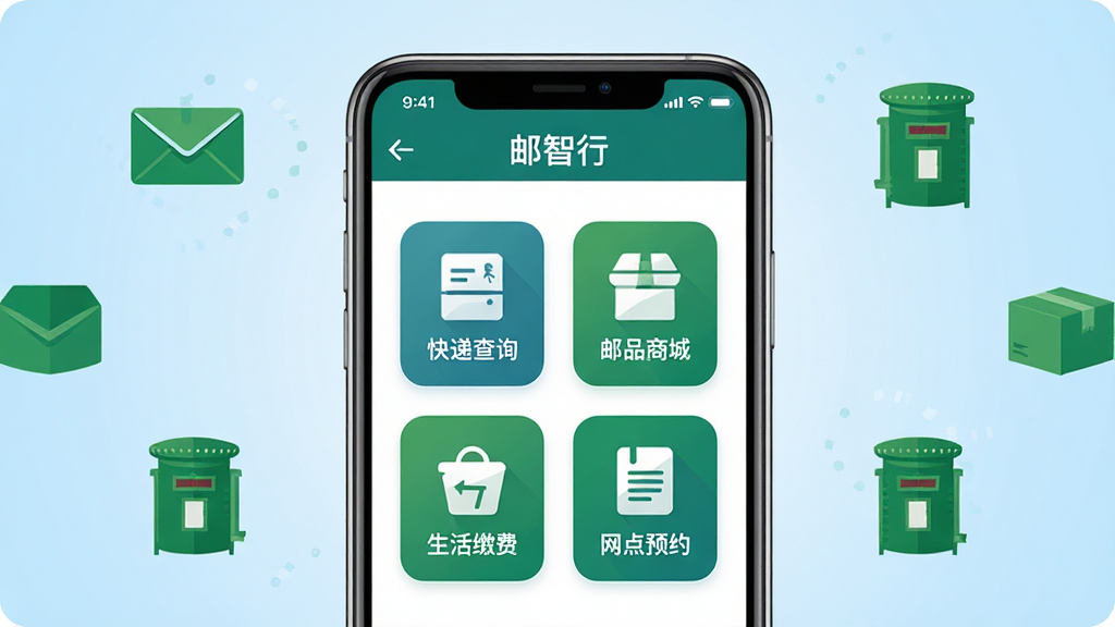 ����������������ȫòչʾ�������������һ�������ֻ����ֻ���Ļ��ʾ������APP��ҳ��������ݲ�ѯ����Ʒ�̳ǡ�����ɷѡ�����ԤԼ�Ĵ���ͼ�꣬����Ϊǳ��ɫ���䣬��Χ����������ɫԪ�ص�Сͼ�����ŷ⡢��������Ͳ�������������죬��ƽ����ƣ��ɾ��޶���Ԫ�أ����廭�ʣ�����ͻ�������־��жԳƣ��Ű��������ʺ���������վ��ͼ