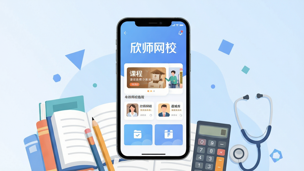 ��������Ϊһ�������ֻ�����Ļ��ʾ��ʦ��УAPP��ҳ���棬�������пγ̿�Ƭ�������ڡ����ֲ��þ��й�ͼ���ֻ��·��������鱾��Ǧ�ʡ�����������������ѧϰ����Ԫ�ء��Ű������ˣ����Ϊ�ִ���ƽ�������廭�硣ϸ���ϣ��ֻ���Ļ���������֡���ʦ��У�����ֱ�ʶ������Ϊ����ɫ���䣬��׺��������ͼ�Ρ����ʸ��壬����ɾ����޶���Ԫ�ء�