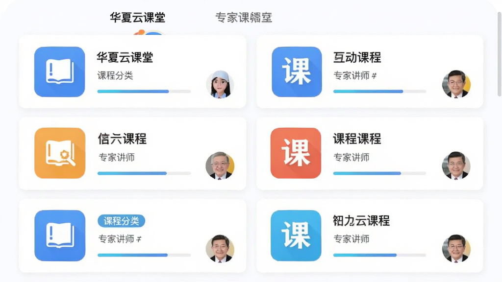 ����Ϊ�������ƿ��á�APP�Ŀγ��б�ҳ���ͼ���廭������Ϊ����Ƭʽ���У��Ű���ÿ���γ̿�Ƭ����ͼ��Ϳγ����ƣ����Ϊ��ƽ��������UI��ƣ�ϸ�ڰ����γ̷����ǩ��ѧϰ��������ר�ҽ�ʦͷ�񣬻��ʸ��壬�ɾ����޶���Ԫ��