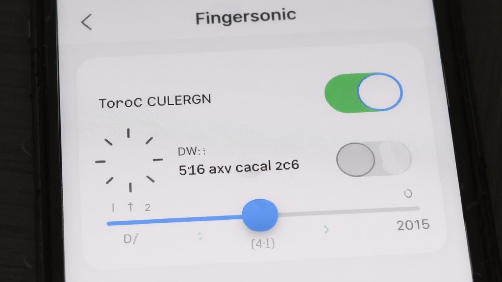 һ��չʾ Fingersonic Ӧ�����ֻ���Ļ������ʱ�����ý����ͼ���ͼƬ�������������ֻ���Ļ����ʾ�Ŵ���У׼����ӳ�ģʽ���أ����ֲ��þ�����д�����Ϊ�����ƶ�Ӧ��UIչʾ��ϸ����ͻ�����ذ�ť��У׼���飬�����������ɾ����޶���Ԫ��