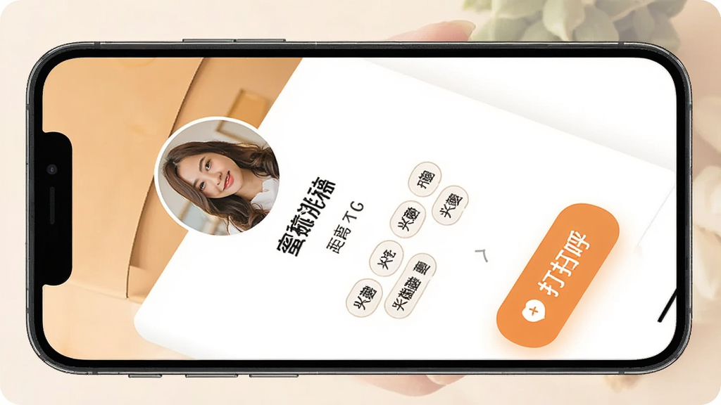 һ��չʾ������Լ��App��������ҳ���ֻ���ͼ��ҳ������û�ͷ���ǳơ�������ʾ����Ȥ��ǩ�ʹ��к���ť������Ϊůɫ�������沼������������ִ���Լ�����ʸ��壬�ɾ��޶���Ԫ��