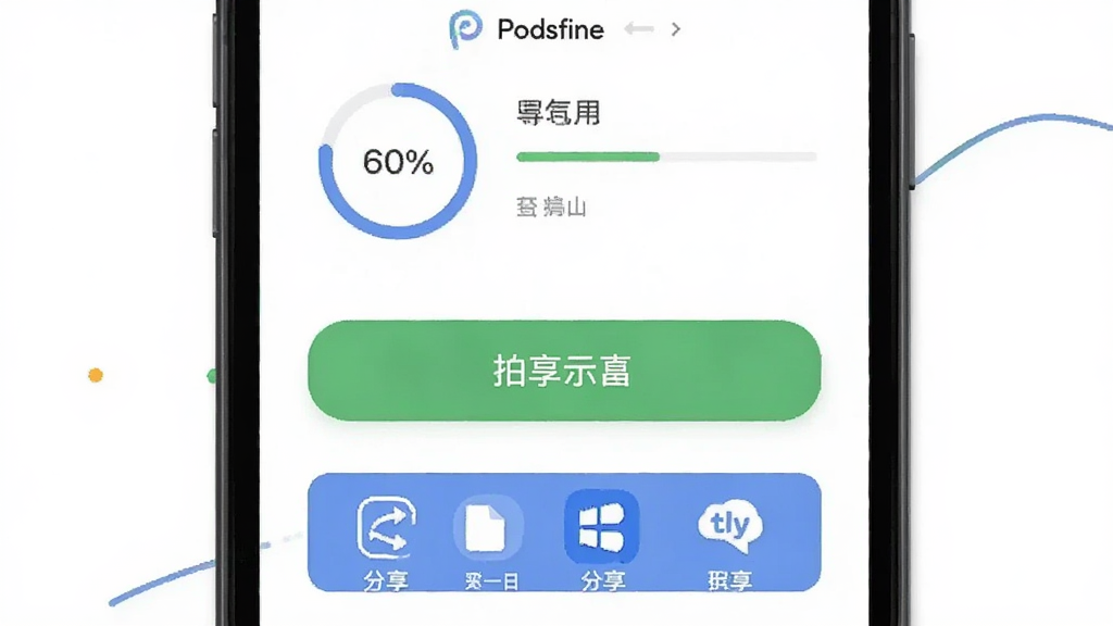 һ��AI���ɵĲ廭������ΪPodsfine�����ĵ����������棬�������ֻ���Ļչʾ�������������ѡ��Ű�ͻ��������ť��ƽ̨ͼ�꣬���Ϊ�ִ���ԼUI��ϸ�ڰ������Ȼ�������ͼ�����Ƶ�ļ���ʶ�������������ɾ����޶���Ԫ��
