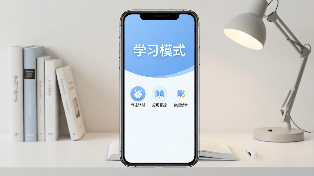 ѧϰģʽ����������ȫòչʾ���ֻ���Ļ������ʾѧϰģʽAPP������ҳ�棬ҳ������͵�������ɫΪ����������