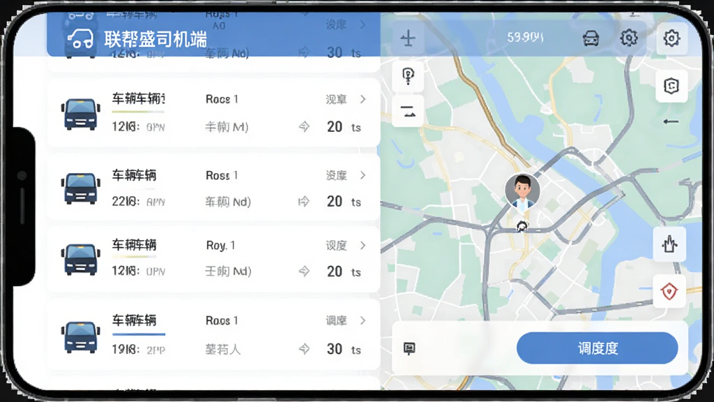 ����Ϊ����ʢ˾����APP�ĳ��ӹ������棬����Ϊ�ֻ���Ļչʾ���Ű��ϳ����б����ͼ��ϣ����Ϊרҵ���������磬ϸ�ڰ�������ͼ�ꡢ˾��ͷ�񡢵��Ȱ�ť�����ʸ��壬�ɾ����޶���Ԫ��