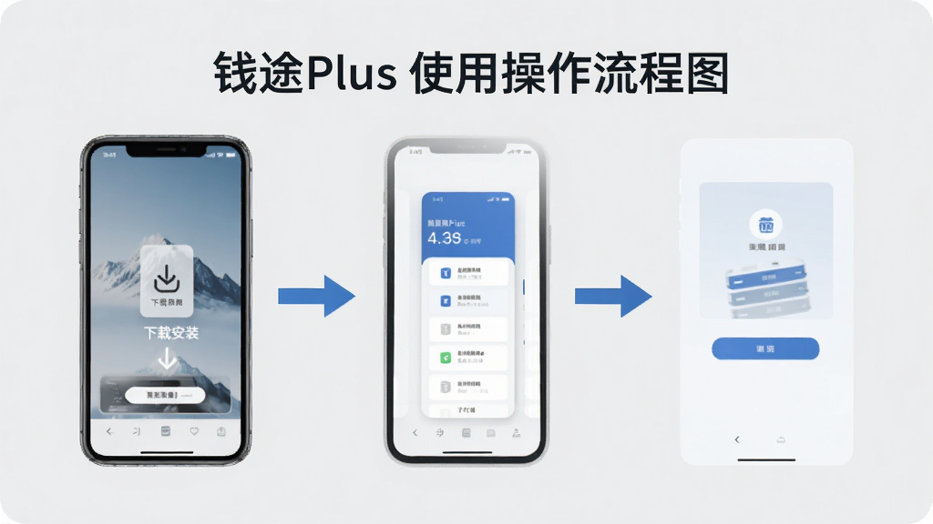 Ǯ;Plusʹ�ò�������ͼ������չʾ�ֻ���Ļ�ϴ����ذ�װ����¼ʹ�õĲ���ʾ�⣬������ͷ����������Ϊǳ��ɫ�������������ϸ�ڸɾ����޶���Ԫ��
