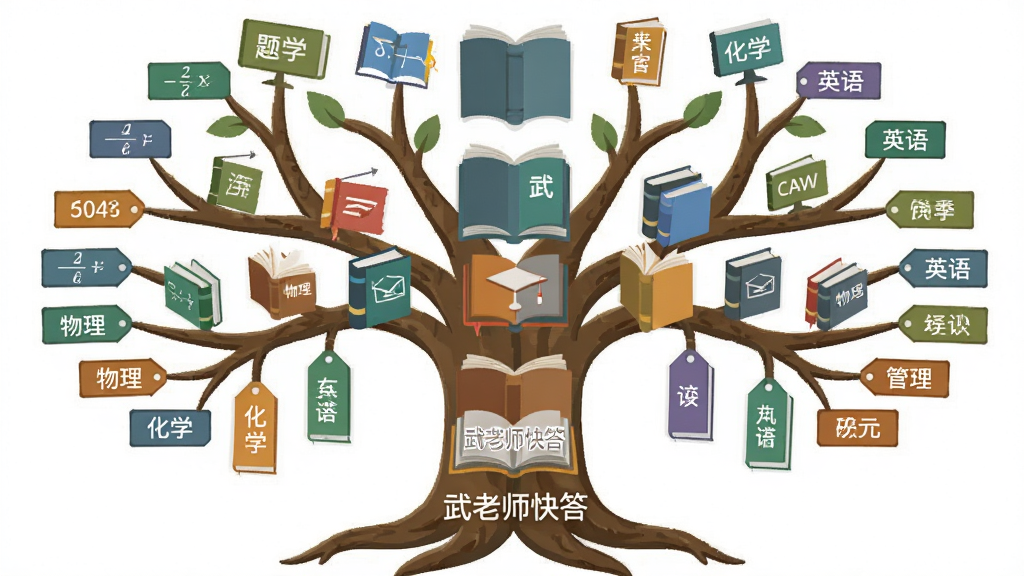 һ��չʾ������ʦ�����⸲�Ƿ�Χ��ͼƬ������������һ�����鱾��ѧ��ͼ����ɵ�֪ʶ������֦�Ϲ�����ѧ����������ѧ��Ӣ��ȱ�ǩ�����ֶԳƣ�����ƽ���廭��ϸ�ڰ����������ġ�����ʦ������֣������������ɾ����޶���Ԫ��