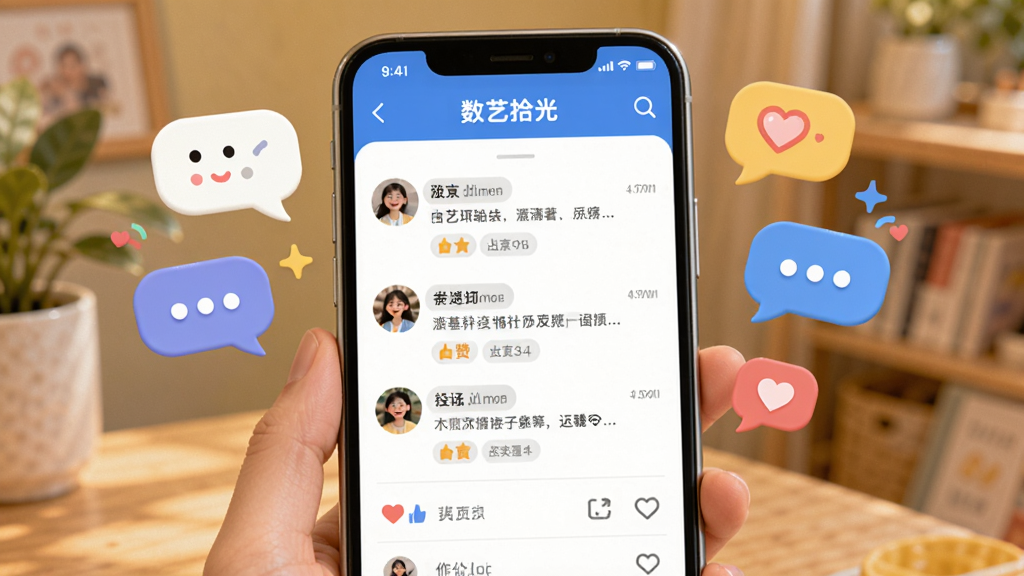 ����չʾ������ʰ�⡱Ӧ�õ������������棬�ֻ���Ļ�г����û���������޵Ļ�����������Χ�����ŶԻ�����������ͼ�꣬�������Ѻã��Ű����������ʸɾ����޶���Ԫ��