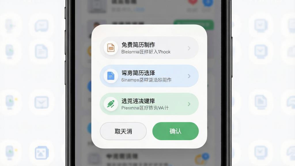 ��Ѽ�������Ӧ�õ���������ʽѡ�񵯴����棬����Ϊ�ֻ���Ļ������Ϊ���е�����ѡ�ť�������С��ײ�ȡ����ȷ�ϰ�ť���Ű�Գƣ����Ϊ���Բ�Ƿ磬ϸ�ڰ���ͼ�ꡢ����˵����ѡ��״̬�����ʸ��壬����ɾ����޶���Ԫ��