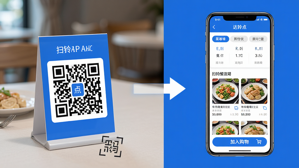 һ�Ŵ���APPɨ��������ʾ��ͼ����������ǲ����ϵĶ�ά�����ƣ��Ҳ����ֻ���Ļ��ʾ�����ͽ��棬�м��ü�ͷ���ӱ�ʾɨ�붯����������������ɫ��������Ϊ����ϸ�ڰ����˵������ǩ����ƷͼƬ�ͼ��빺�ﳵ��ť�������������ɾ����޶���Ԫ��