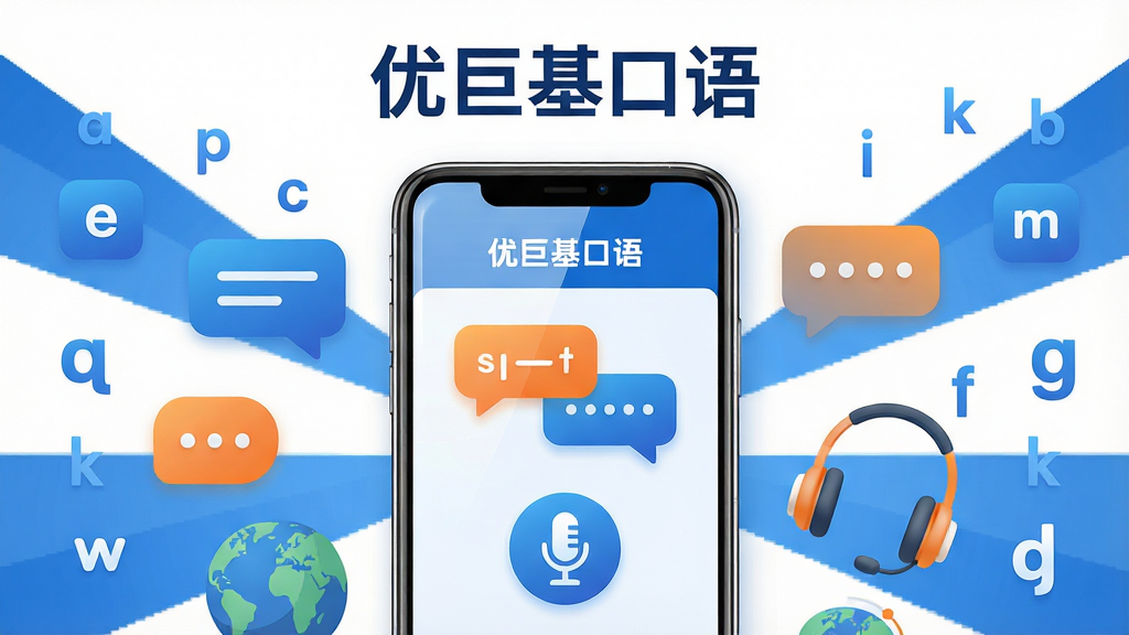 ����������һ̨�����ֻ����ֻ���Ļ��ʾ���ž޻����APP����ҳ���棬��������Ӣ��Ի����ݺ���˷�ͼ�ꣻ�ֻ���Χ������Ӣ����ĸ���Ի����ݡ������������Ԫ�أ����ֲ������Ĺ�ͼ���ֻ�λ�ڻ������У�����Ԫ�سʷ���״���У��Ű����������Ϸ����״�д�С��ž޻�������֣����Ϊ��ƽ���Ƽ��磬ɫ������ɫ�Ͱ�ɫΪ������׺��ɫ��ϸ�����ֻ���Ļ�й���У����ݴ��н���Ч����ͼ������Բ�󣻻��ʸ��壬�ɾ����޶���Ԫ�ء�