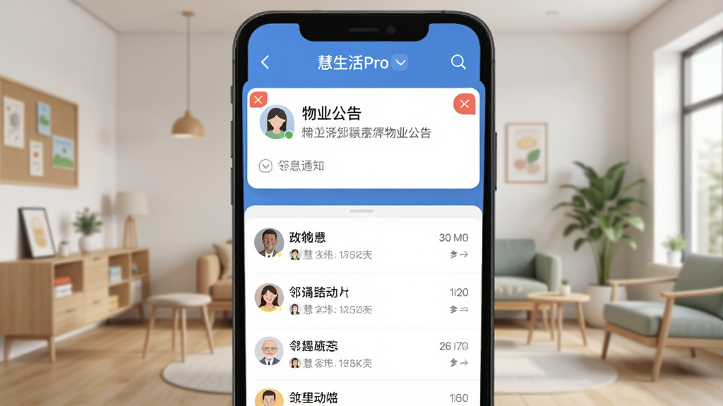 ����չʾ��������Pro����Ϣ֪ͨ���棬��Ļ�Ϸ�������ҵ���濨Ƭ���·�Ϊ���ﻥ����̬�б�������Ϊ����������ҳ���������Ϊ���½ṹ�����Ϊ��ƽ��UIչʾ��ϸ�ڰ���֪ͨ�Ǳ���ͷ��ͼ�꣬�����������ɾ����޶���Ԫ��