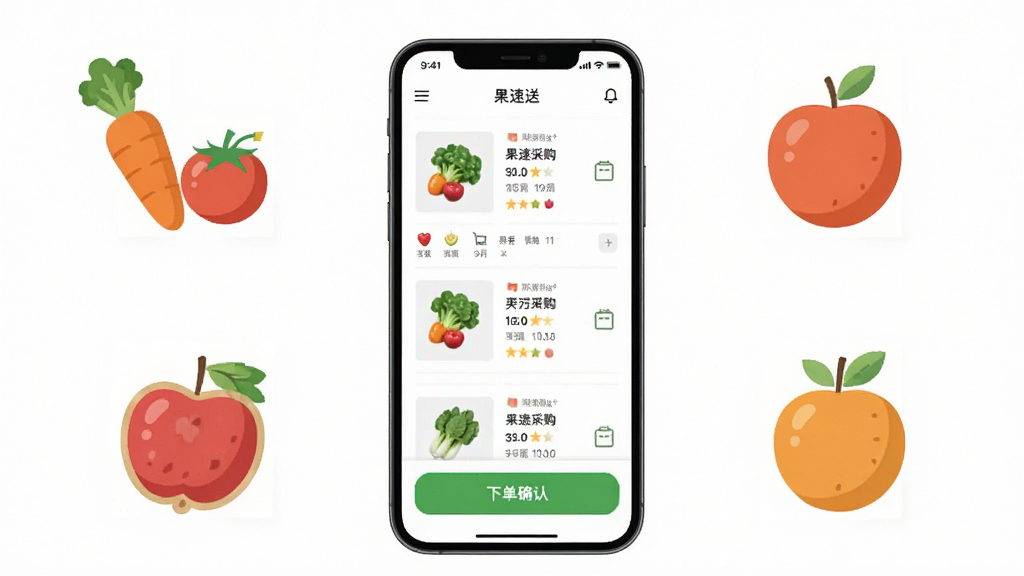 �����Ͳɹ�ʵʱ�µ����ܽ��棬�����������ֻ���Ļ��ʾ��Ʒ�б����µ���ť����Χ�������߲�ˮ����ͼ��Ԫ�أ�����Ϊ�����Ű棬���Ϊ���������ƽ�磬ϸ�ڰ�����ɫ���µ�ȷ�ϰ�ť����Ʒ����ͼ�����ʸ���ɾ����޶���Ԫ��