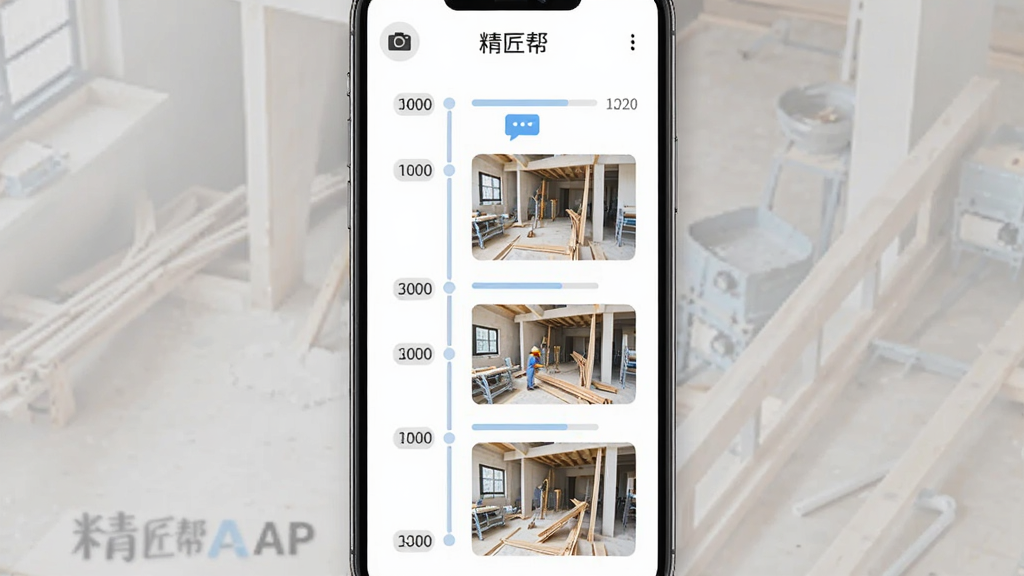 �����Ǿ�����APP��ʩ������ҳ�棬����Ϊ�ֻ����棬��Ļ����ʾʱ������ʩ����Ƭ���Ű�Ϊ����ʱ���ߣ����Ϊ����ֱ�۵���Ϣչʾ��ϸ�ڰ������ͼ�ꡢ���������Ի����ݣ����ʸ��塢�ɾ����޶���Ԫ�أ������д��С���������֡�
