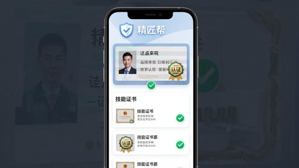 �����Ǿ�����APP��ʵ����֤ҳ�棬����Ϊ�ֻ�����չʾ����Ļ����ʾ����֤�ϴ������뼼��֤���б����Ű�Ϊ���½ṹ�����Ϊ��ȫ�ɿ���רҵ���ϸ�ڰ�������ͼ�ꡢ��֤���¡���ɫ�Թ������ʸ��塢�ɾ����޶���Ԫ�أ������д��С���������֡�
