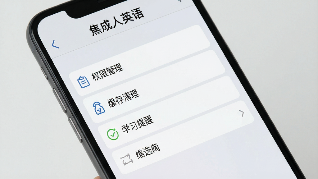 ��������Ӣ��ѧϰ���ý��棬�ֻ���Ļ��ʾȨ�޹���������������ѧϰ���ѵ�ѡ���б��������࣬�С���������Ӣ����⣬����Ϊǳ��ɫ�������ˬ�������������ɾ��޶���Ԫ��