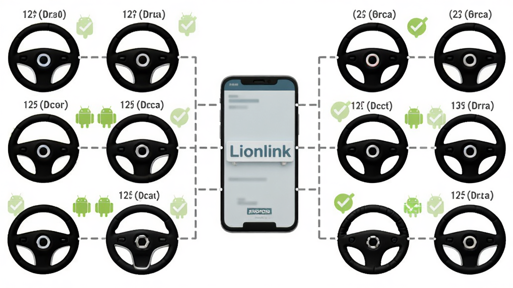 һ��չʾLionlink�������б��Ĵ���ͼƬ������������һ���ֻ�������ͬƷ������������ͼ��ͨ�����������ӣ�ÿ���������Ա�ע�Ű�׿�汾�ţ�������Ϊ��Ϣͼ��ʽ��ƣ�����Ϊ��ɫ��ϸ�ڰ�����ѡ�����汾���֣������������ɾ����޶���Ԫ�ء�